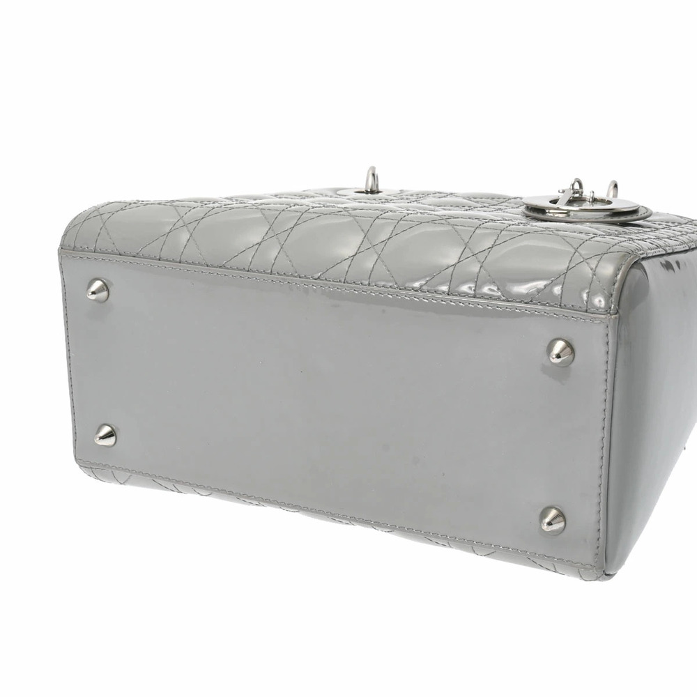 CHRISTIAN DIOR Lady Gray Enamel Handbag - Picture 4 of 9